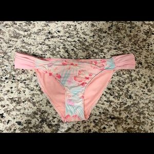Pink floral bikini bottom